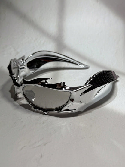 3D Printed Cyberpunk Dragon Horn Sci-Fi Glasses