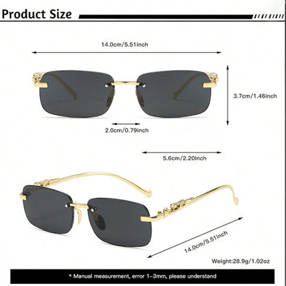 Small Box Square Personalized Metal Ocean Fashion Glasses
