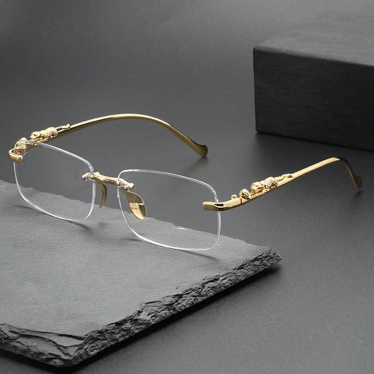 Small Box Square Personalized Metal Ocean Fashion Glasses