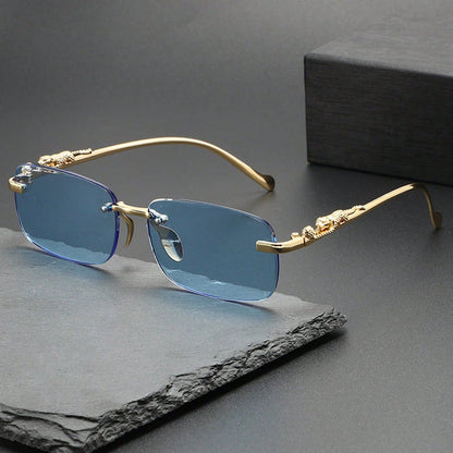 Small Box Square Personalized Metal Ocean Fashion Glasses