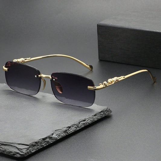 Small Box Square Personalized Metal Ocean Fashion Glasses