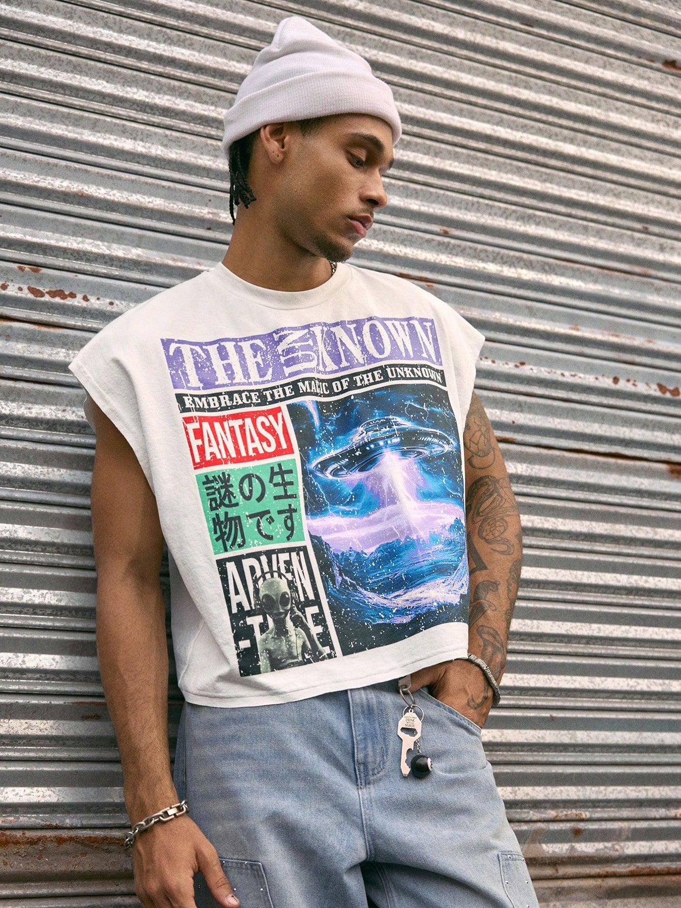 Men's Loose Streetwear Boxy Tank Top