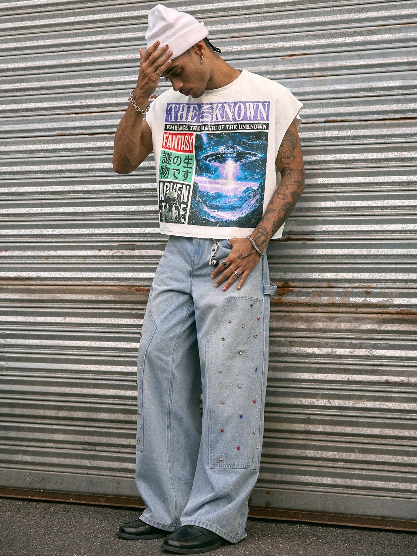 Men's Loose Streetwear Boxy Tank Top