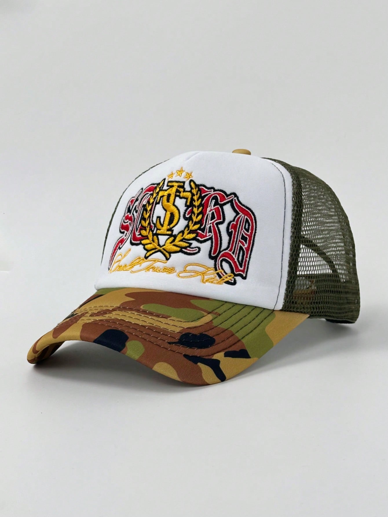 Badge Embroidery Mesh Trucker Snapback Baseball Cap