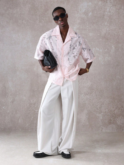 Luxury Burnout Organza Boxy Fit Resort Shirt