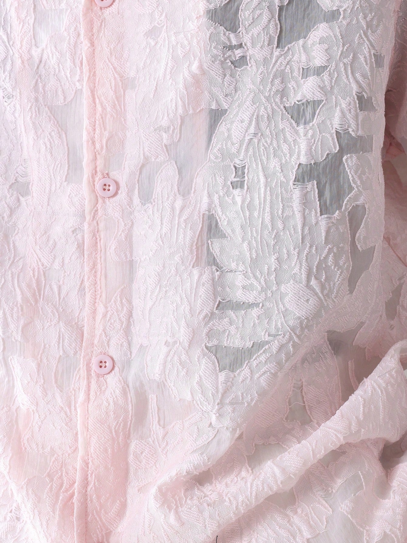 Luxury Burnout Organza Boxy Fit Resort Shirt