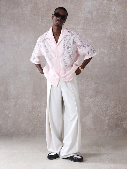 Luxury Burnout Organza Boxy Fit Resort Shirt