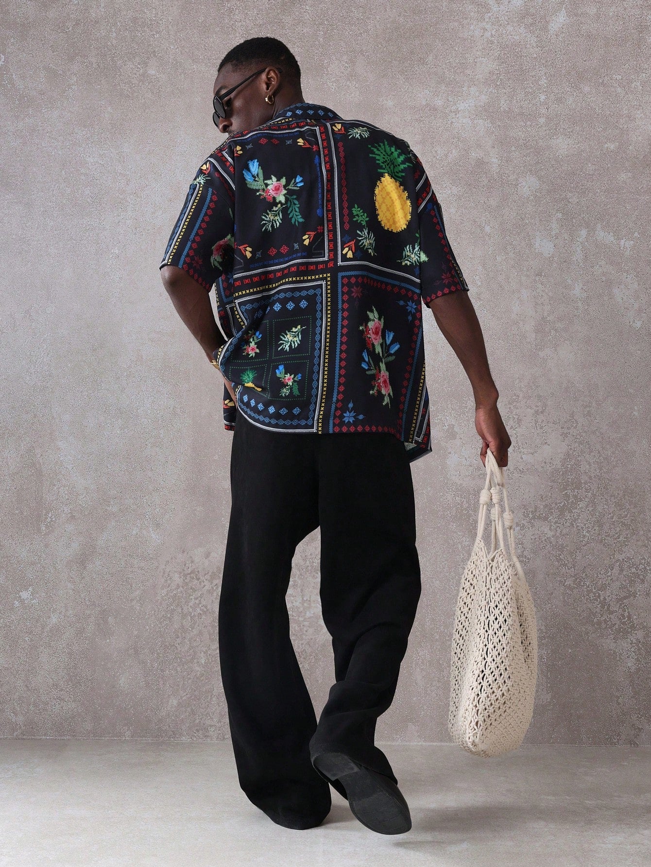 Summer Floral Pineapple Print Resort Shirt