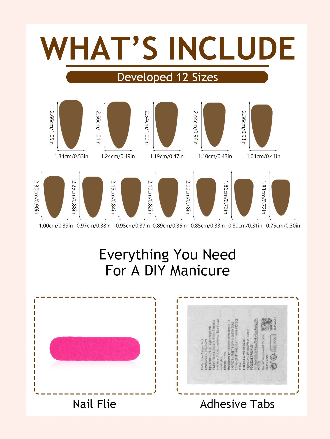 24pcs Tie-Dye Gradient 3D Heart & Star Almond Nails