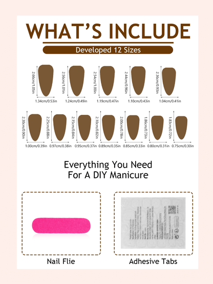 24pcs Tie-Dye Gradient 3D Heart & Star Almond Nails