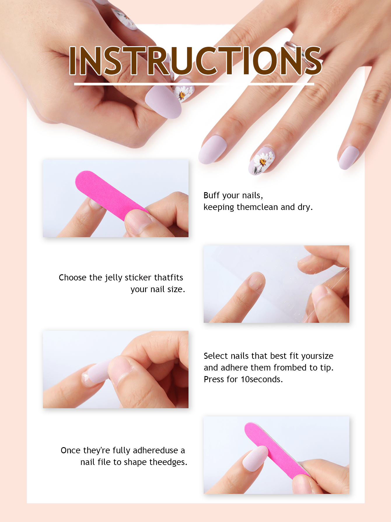 24pcs Tie-Dye Gradient 3D Heart & Star Almond Nails