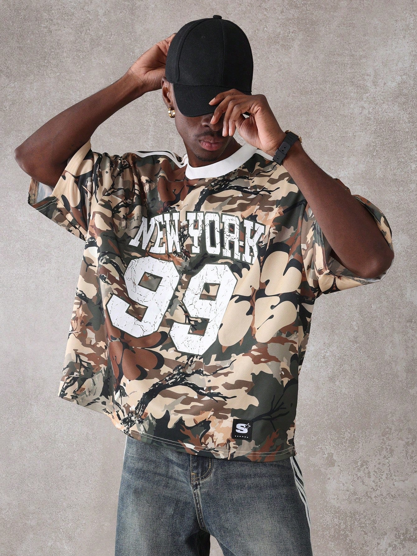 New York Varsity Camouflage Desert Print Athletic Jersey