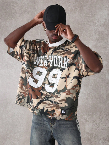 New York Varsity Camouflage Desert Print Athletic Jersey
