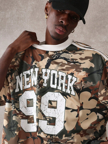 New York Varsity Camouflage Desert Print Athletic Jersey