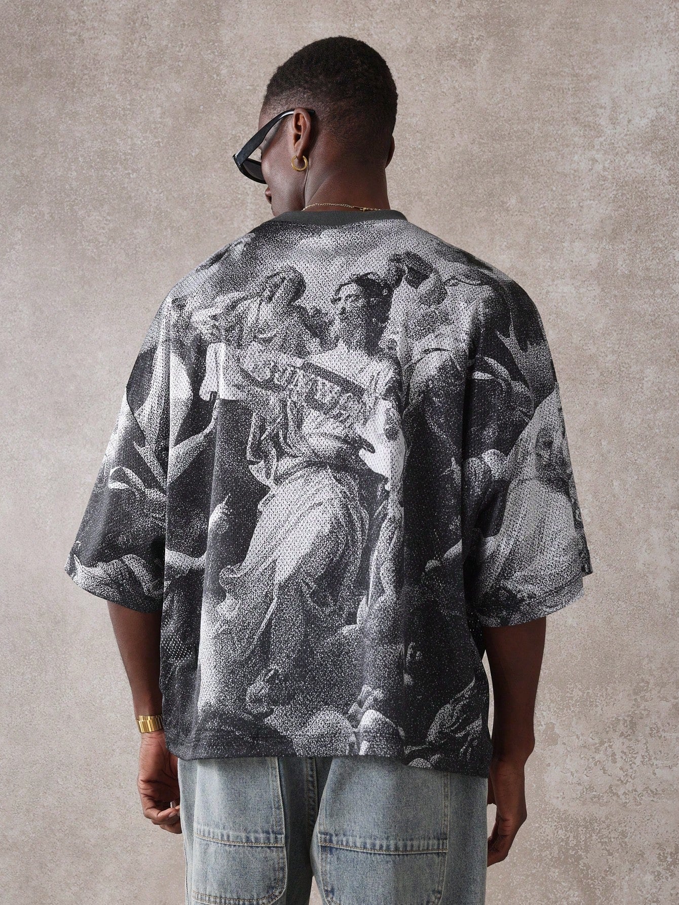 Unisex Mesh Oversized Renaissance Graphic T-Shirt