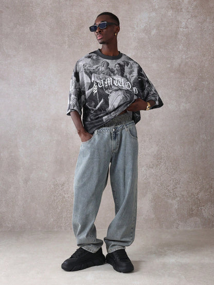 Unisex Mesh Oversized Renaissance Graphic T-Shirt