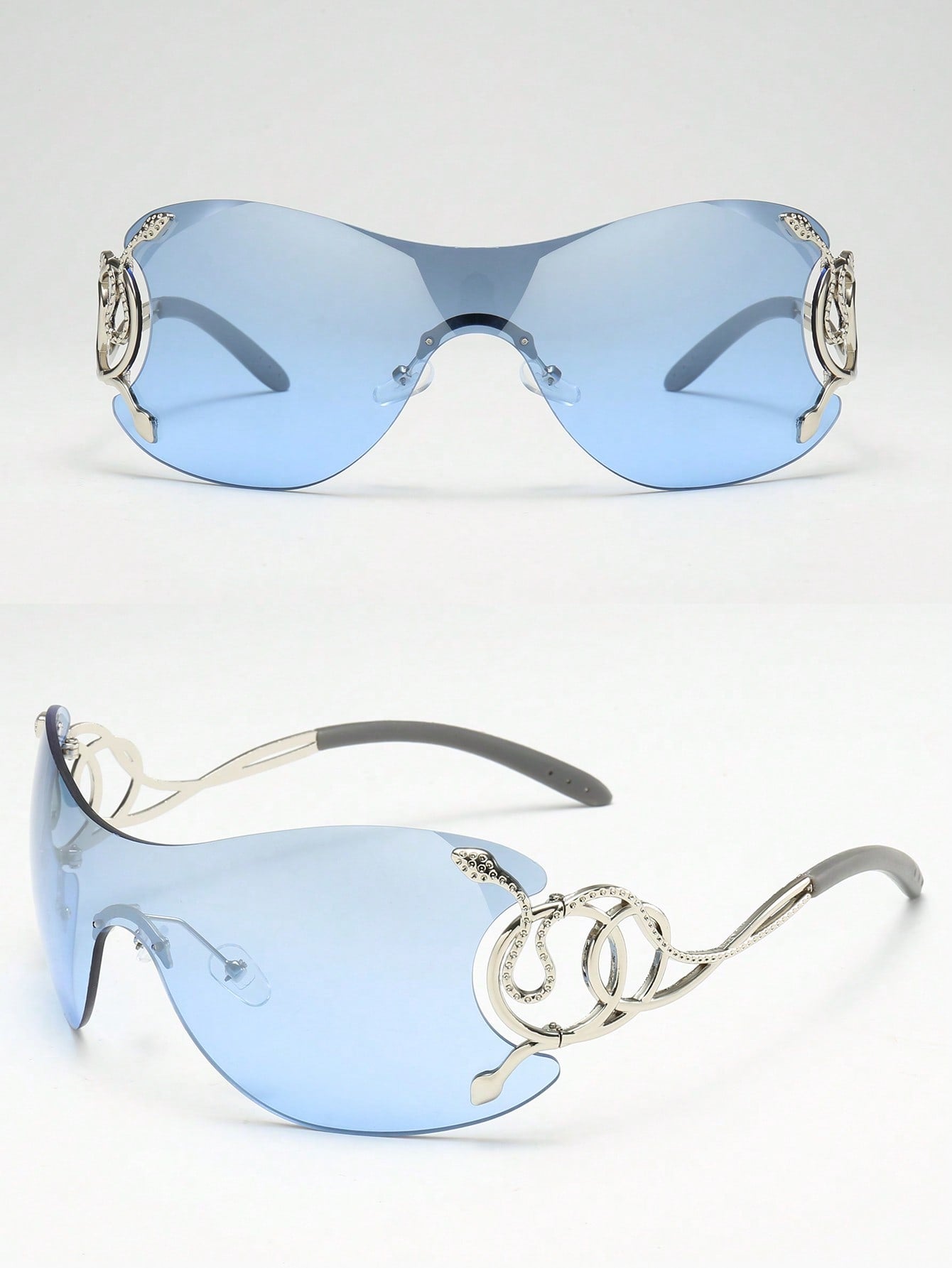 Women's Y2K One-Piece Snake Decor Fashion Glasses