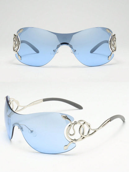 Women's Y2K One-Piece Snake Decor Fashion Glasses