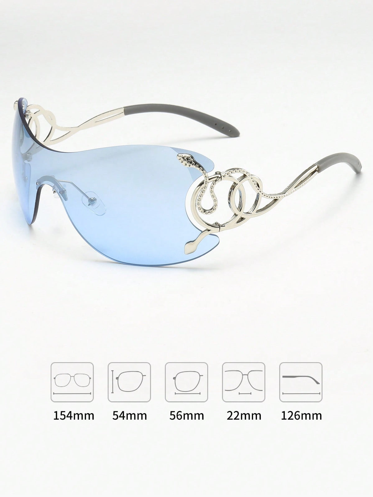 Women's Y2K One-Piece Snake Decor Fashion Glasses