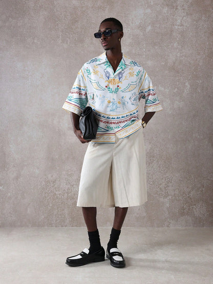 Greek Mythology Tiger Print Resort Shirt