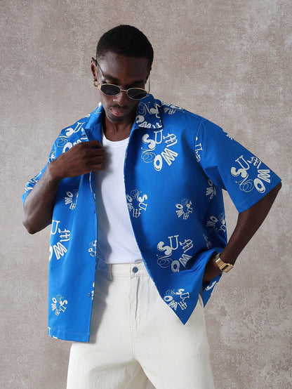 Men’s Tropical Hawaiian All-Over Print Resort Shirt