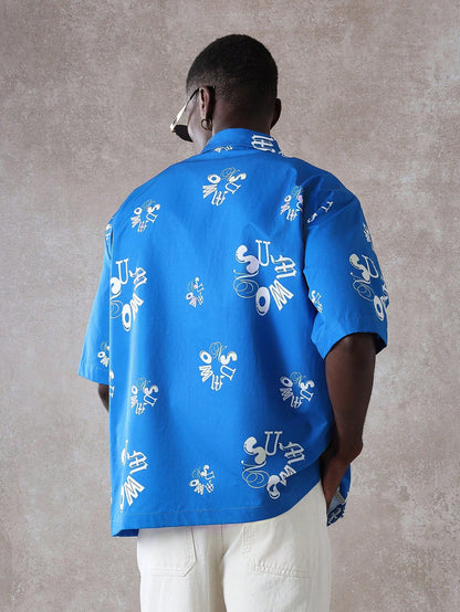 Men’s Tropical Hawaiian All-Over Print Resort Shirt