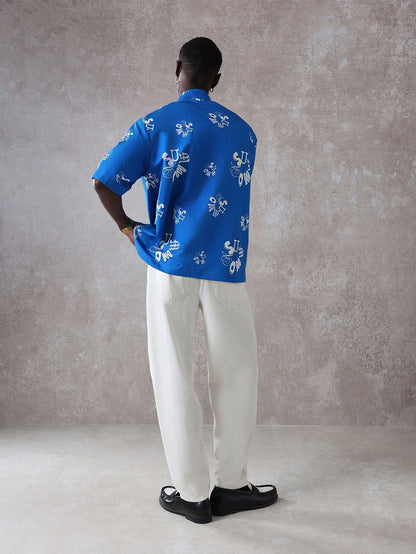 Men’s Tropical Hawaiian All-Over Print Resort Shirt