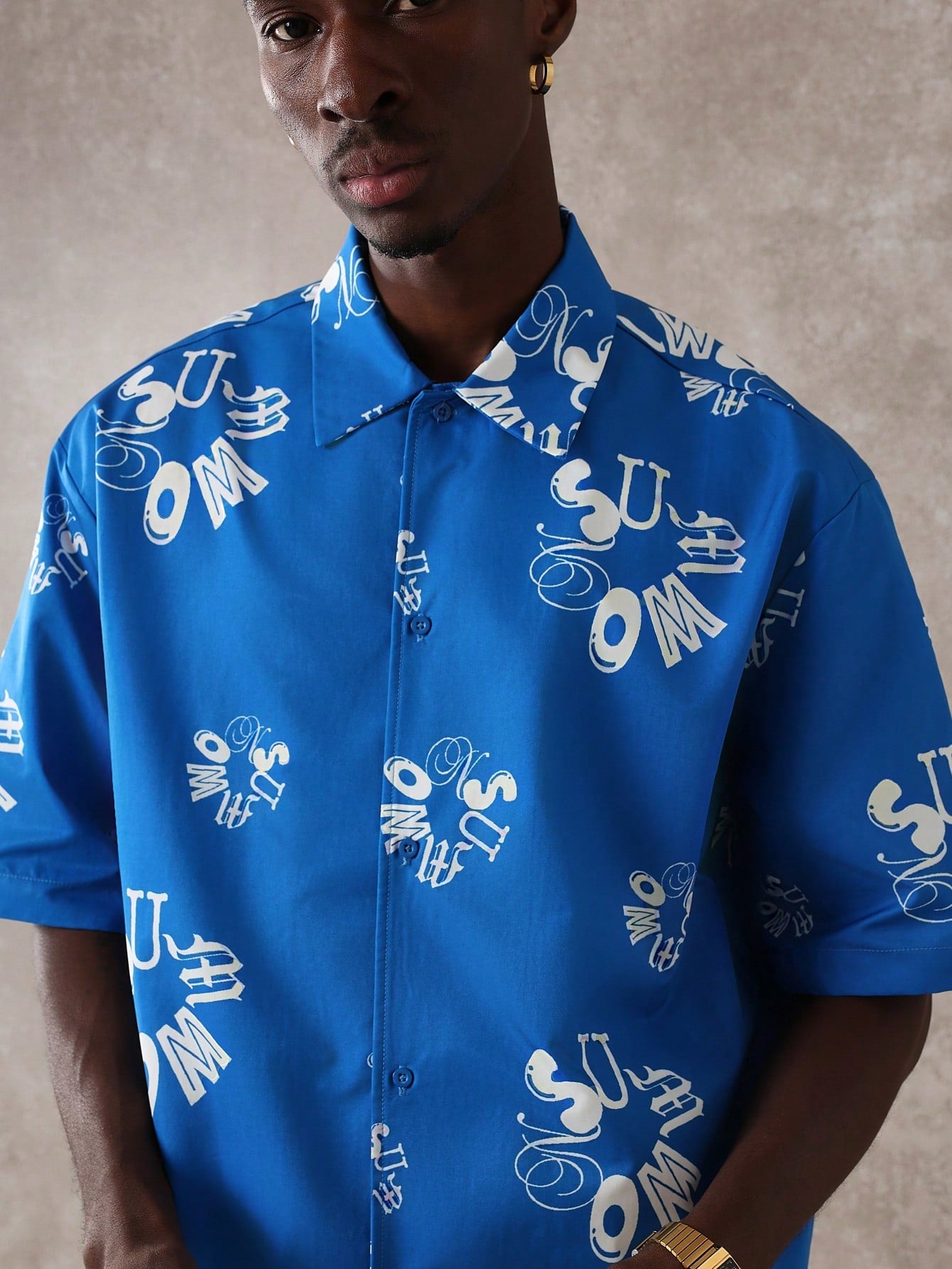 Men’s Tropical Hawaiian All-Over Print Resort Shirt