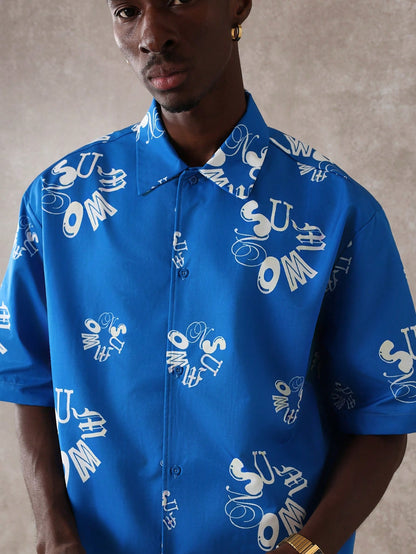 Men’s Tropical Hawaiian All-Over Print Resort Shirt