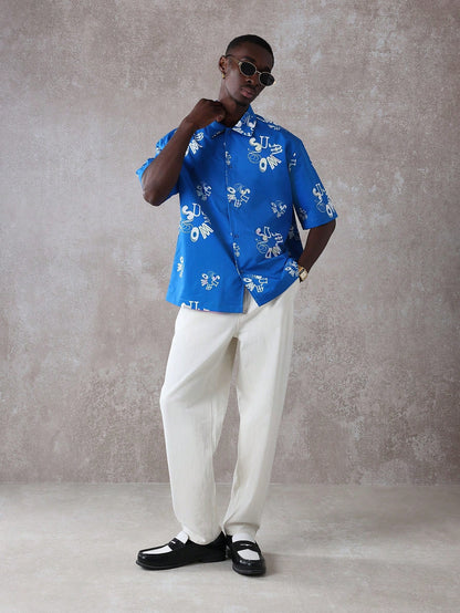 Men’s Tropical Hawaiian All-Over Print Resort Shirt