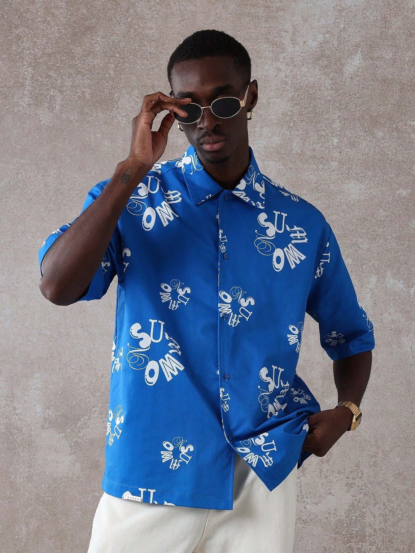 Men’s Tropical Hawaiian All-Over Print Resort Shirt