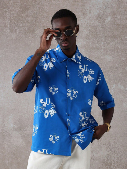 Men’s Tropical Hawaiian All-Over Print Resort Shirt