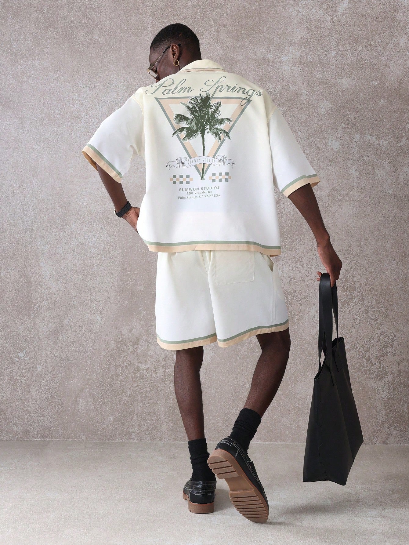 Palm Springs Resort Men’s Shirt and Shorts Summer Set