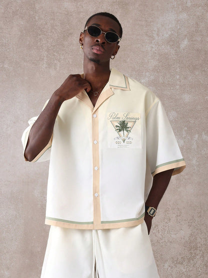 Palm Springs Resort Men’s Shirt and Shorts Summer Set