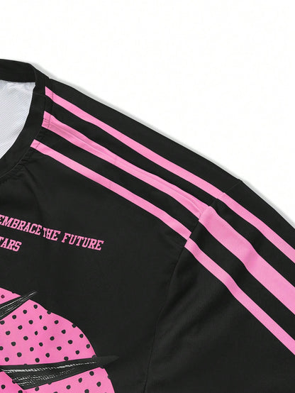 Multicolor Colorblock Round Neck Long Sleeve Tee