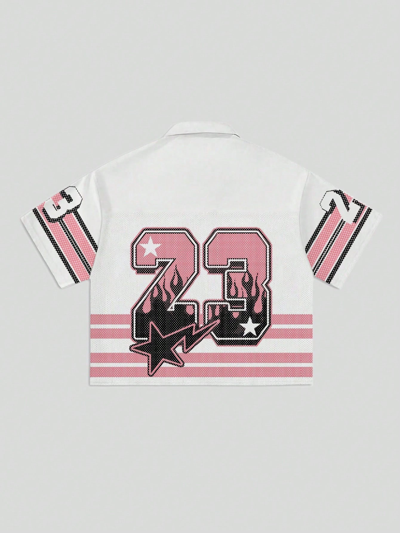 Boxy Fit Men’s Sports Jersey Shirt with Mesh Patchwork & Glossy Fabric