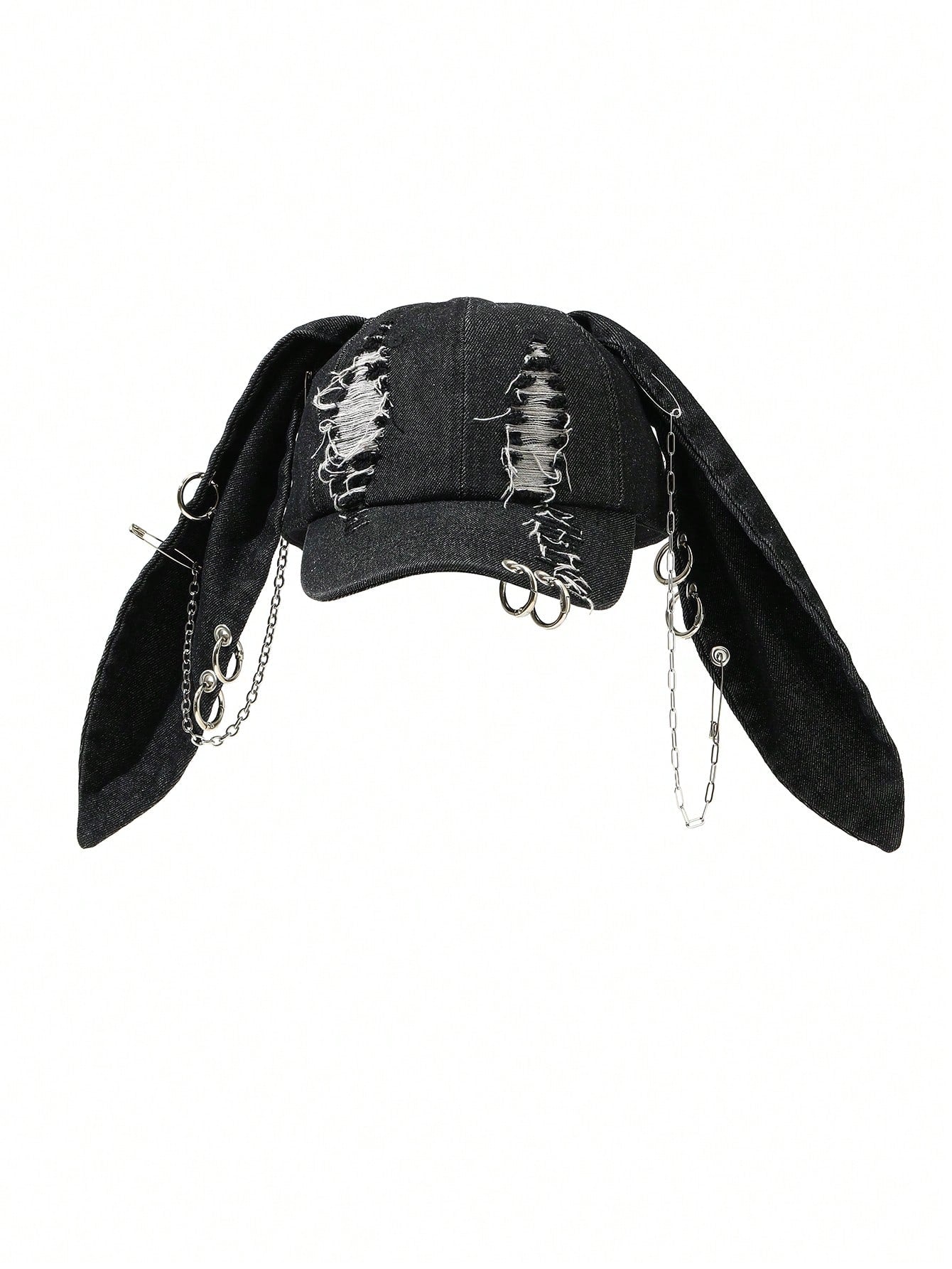 Y2K Distressed Rabbit Ear Punk Baseball Cap