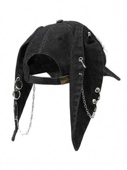 Y2K Distressed Rabbit Ear Punk Baseball Cap