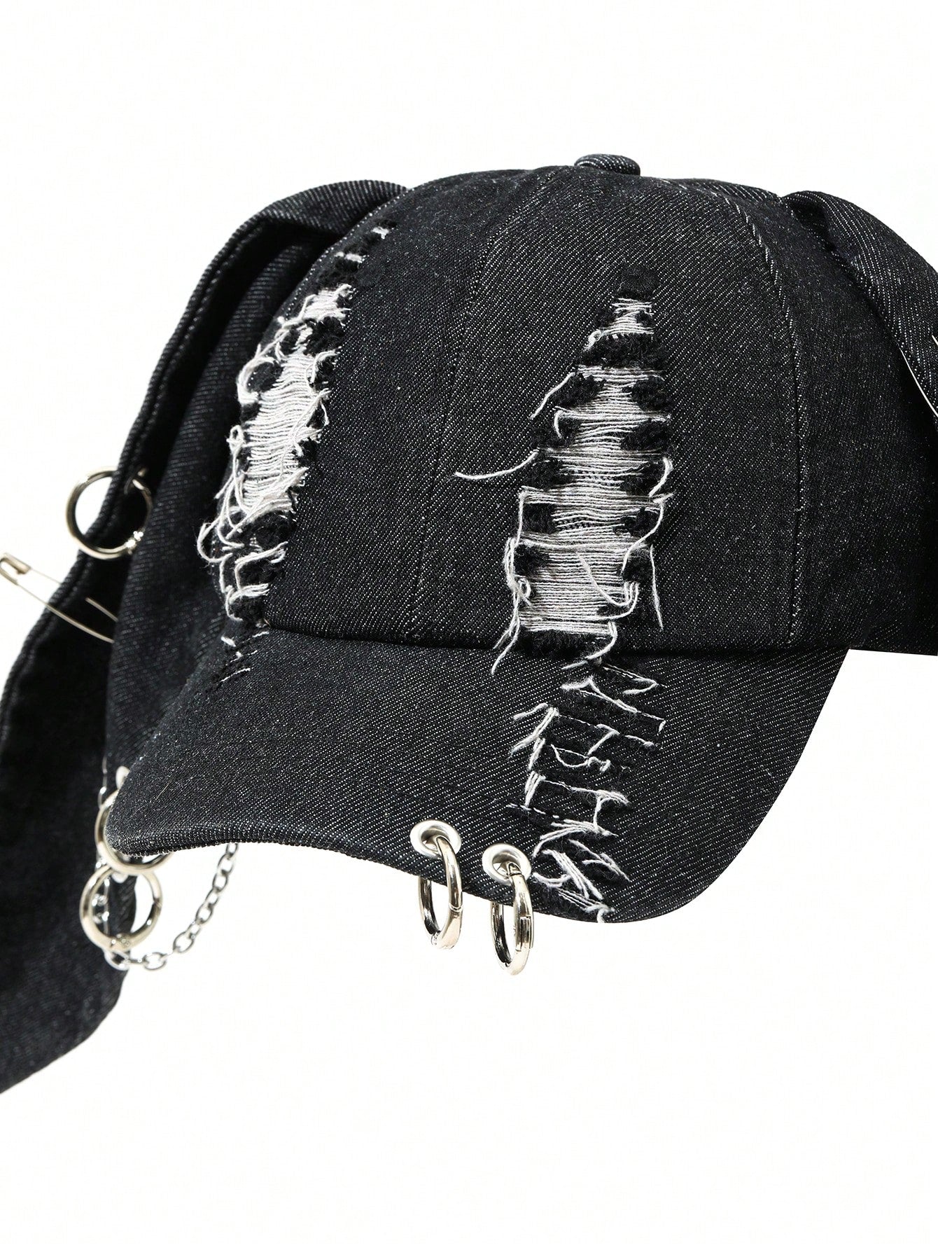 Y2K Distressed Rabbit Ear Punk Baseball Cap