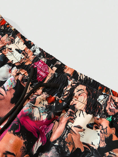 Men's Figure Graphic Street Life Woven Shorts