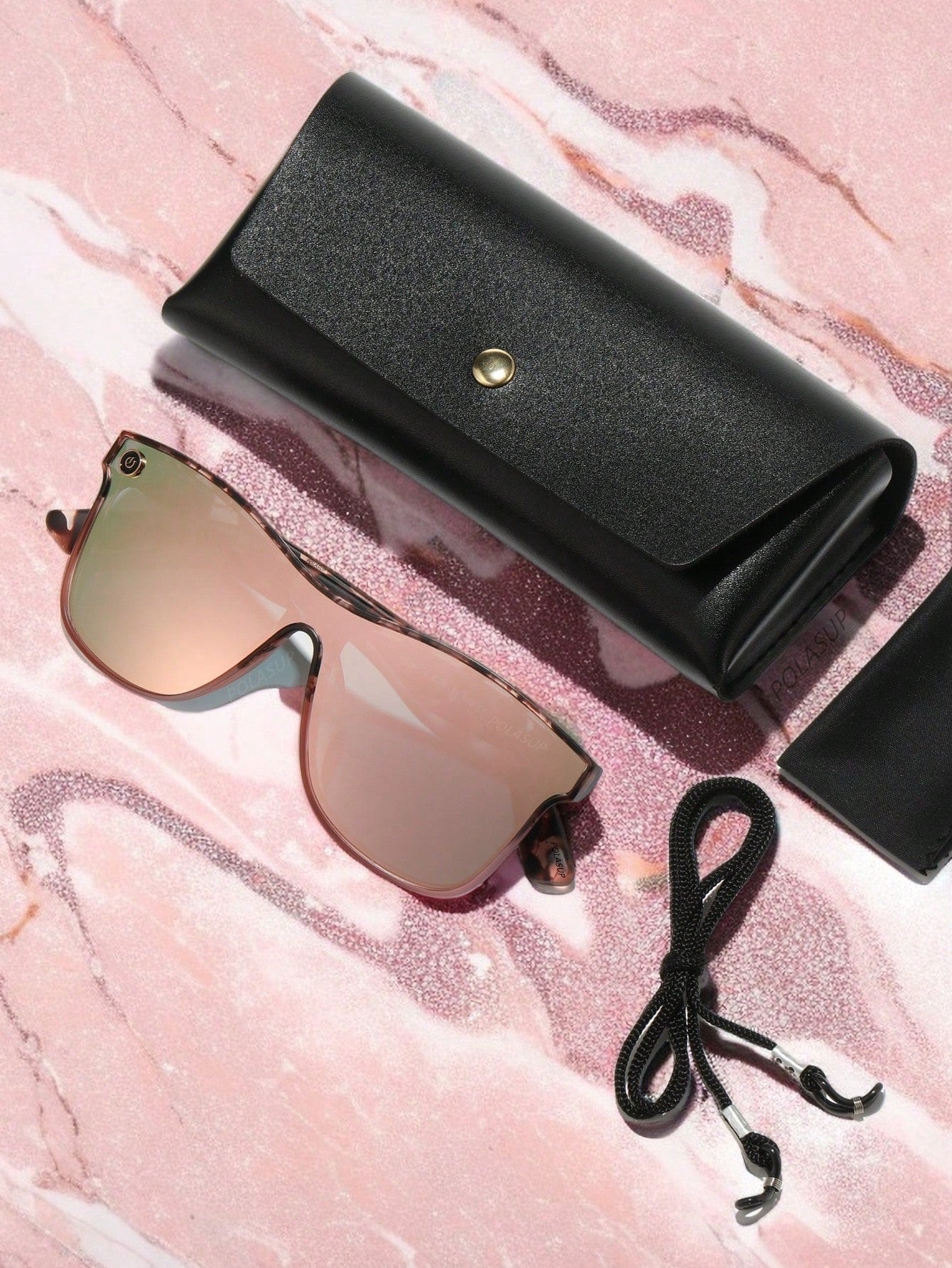 Pink Streamlined Oversized Gradient Sunglasses