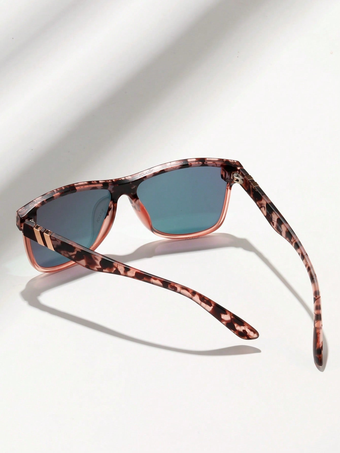 Pink Streamlined Oversized Gradient Sunglasses