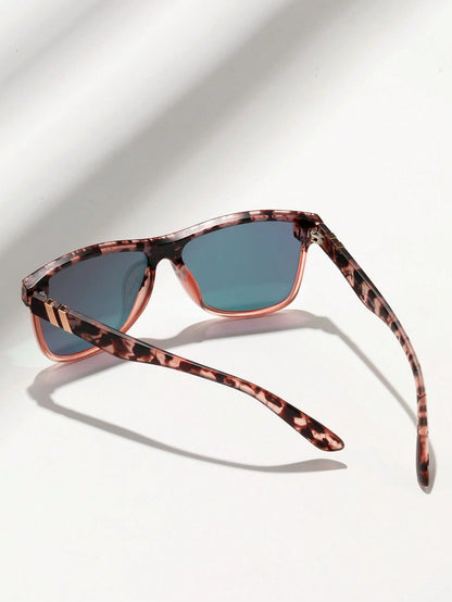 Pink Streamlined Oversized Gradient Sunglasses