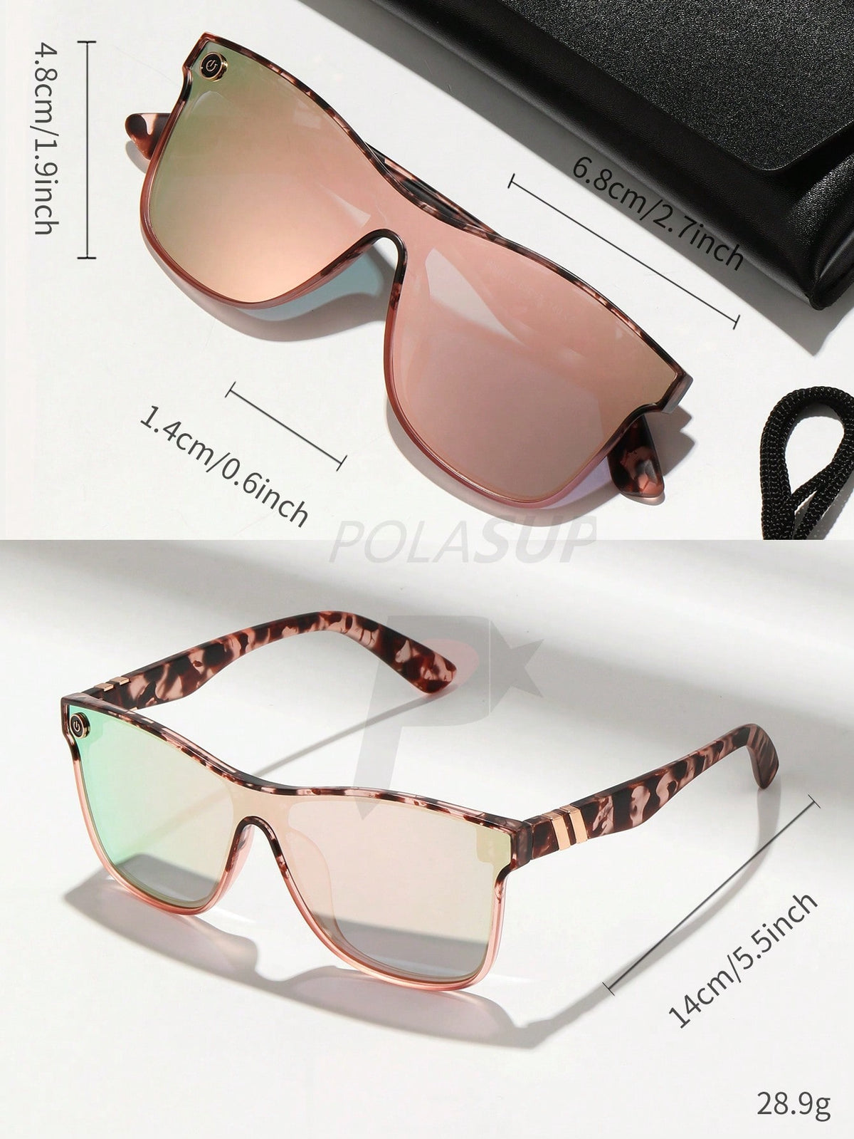 Pink Streamlined Oversized Gradient Sunglasses