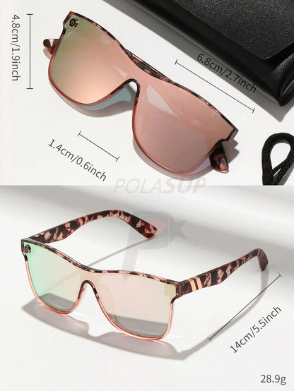 Pink Streamlined Oversized Gradient Sunglasses