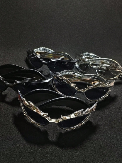 3D Printed Cyberpunk Dragon Horn Sci-Fi Glasses