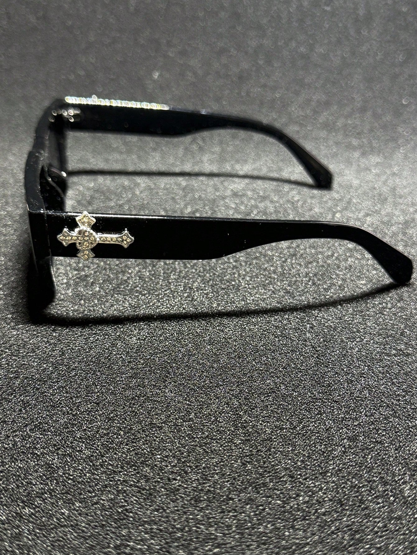Rhinestone Cross Flat Top Retro Sport Fashion Glasses