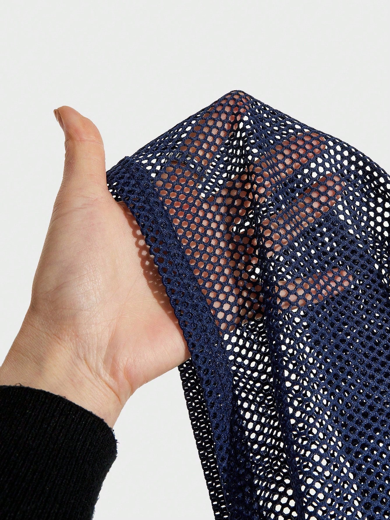 Navy Blue Mesh Numeric Print Round Neck Jersey