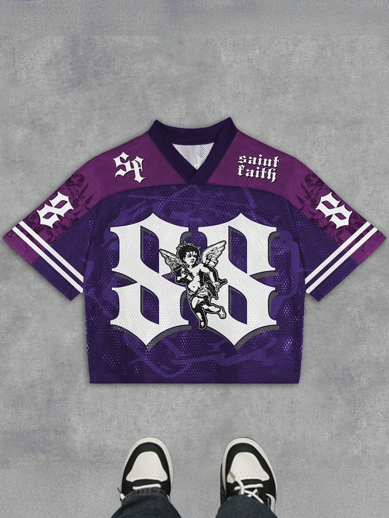 Purple Gothic Punk V-Neck Jersey