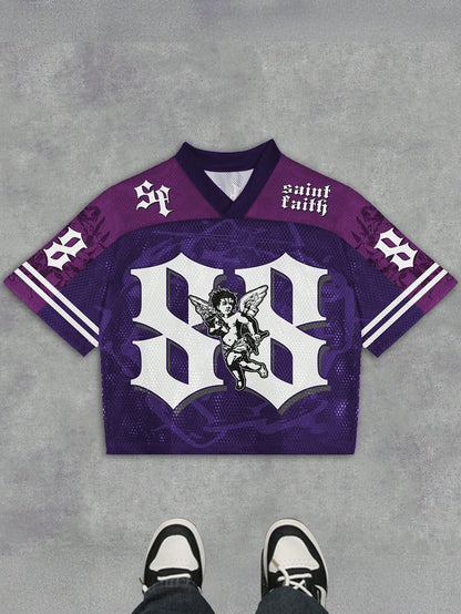 Purple Gothic Punk V-Neck Jersey